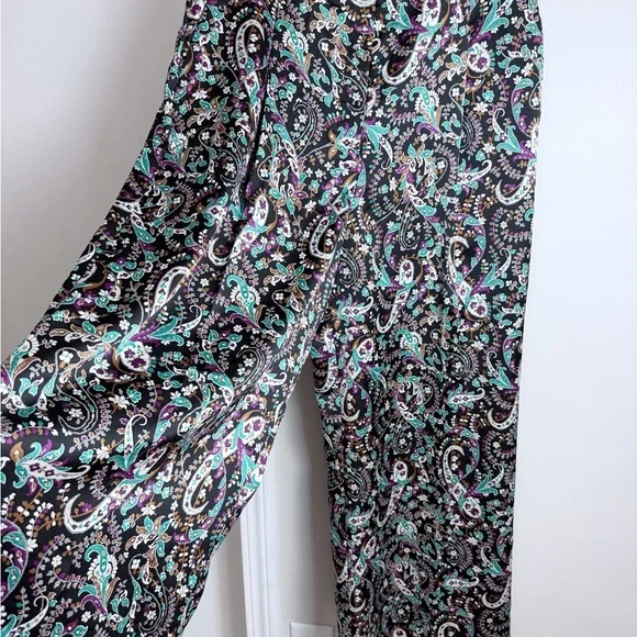Ann Taylor Multicolor Paisley Wide-Leg Pants - Picture 4 of 16